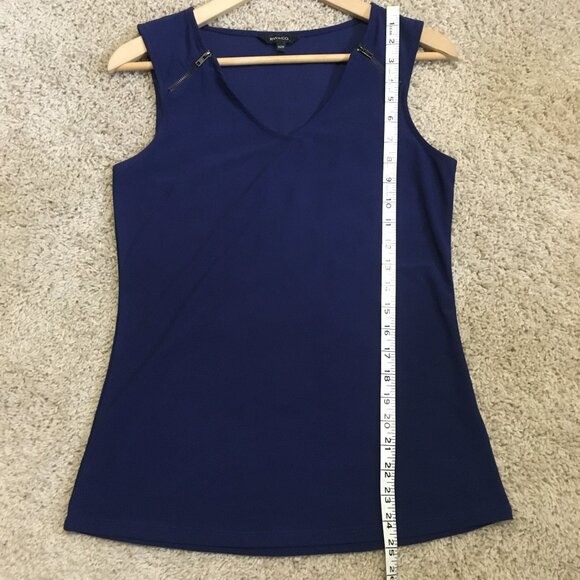 RW&CO. Dark True Blue Zipper Shoulder V-Neck Tank Top Blouse - Picture 12 of 12